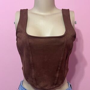 Elegant Brown Women's Crop Top